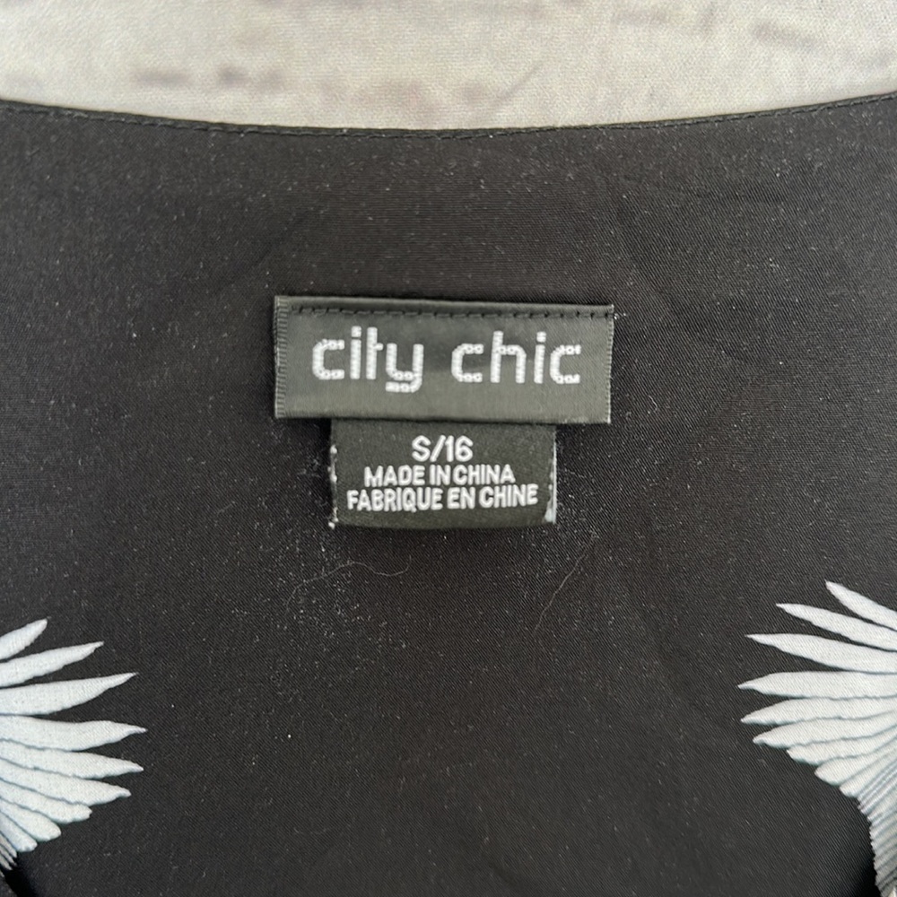 City Chic Floral Zip-Front Black & Pink Dress - Picture 8 of 8